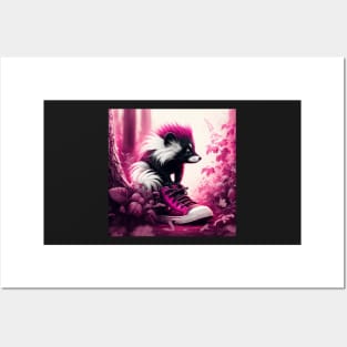 Quirky Magenta Skunk Posters and Art